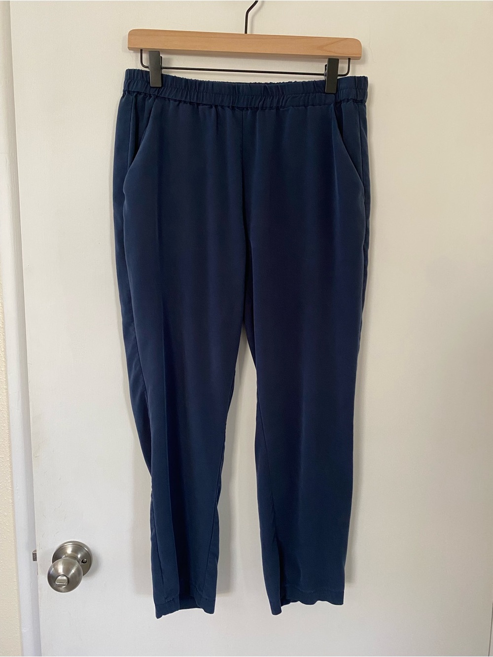Marine Layer Women’s Navy Elastic-Waist Soft Pants Cropped size Medium